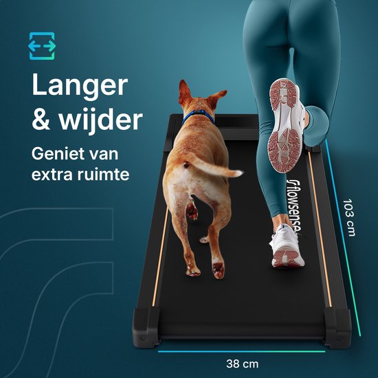 Tapis de marche Flowsense (1-6 km/h) - Tapis de marche - Tapis de marche pour la maison - Tapis de marche électrique - Tapis de marche fitness