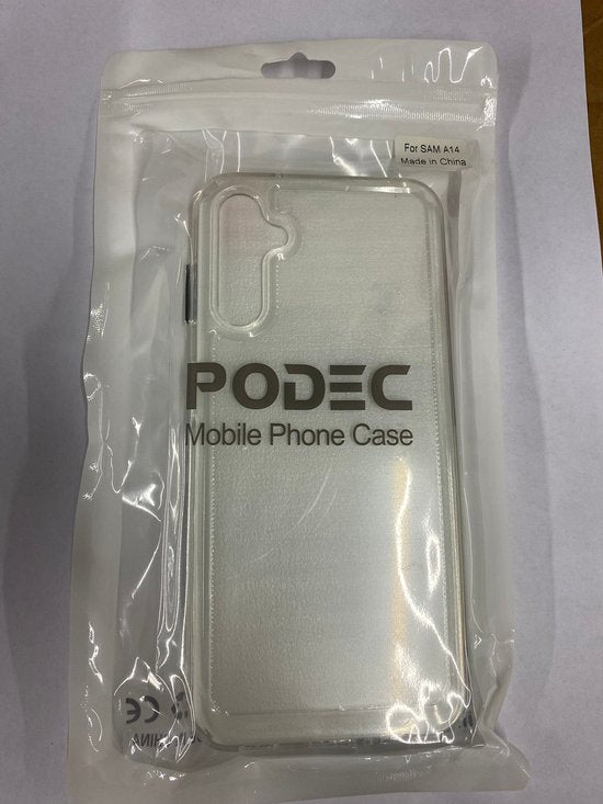 Podec Case Suitable for Samsung Galaxy A14 5G Transparent Phone Case - Anti-Shock Case Cover with 2x Screen Protector
