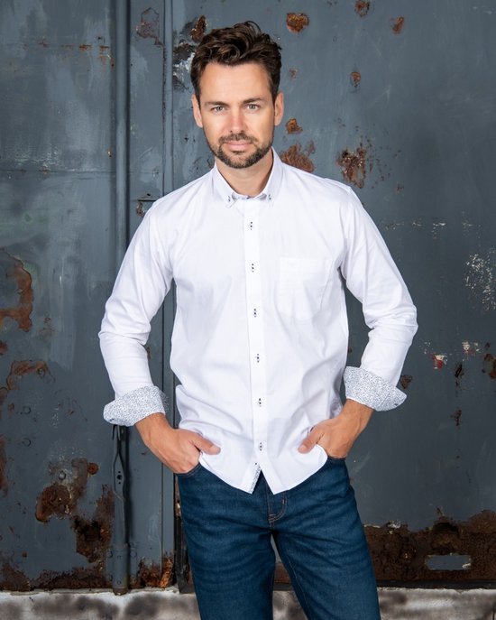 Cappuccino Italia - Chemise stretch homme Ancona - Blanc - Taille M