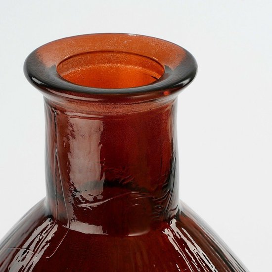Vase bouteille Firenza Mica Decorations - H59 x Ø29 cm - Verre recyclé - Marron foncé