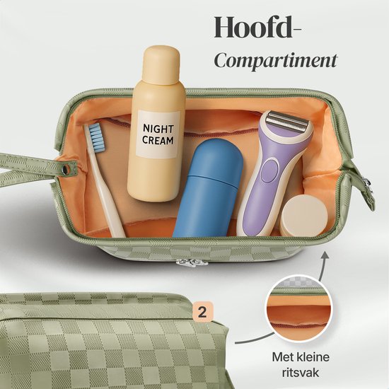 Skycases Travel Essentials - Trousse de toilette et de maquillage - Imperméable et compacte - Convient pour le voyage et l'usage quotidien - Unisexe - Vert Matcha