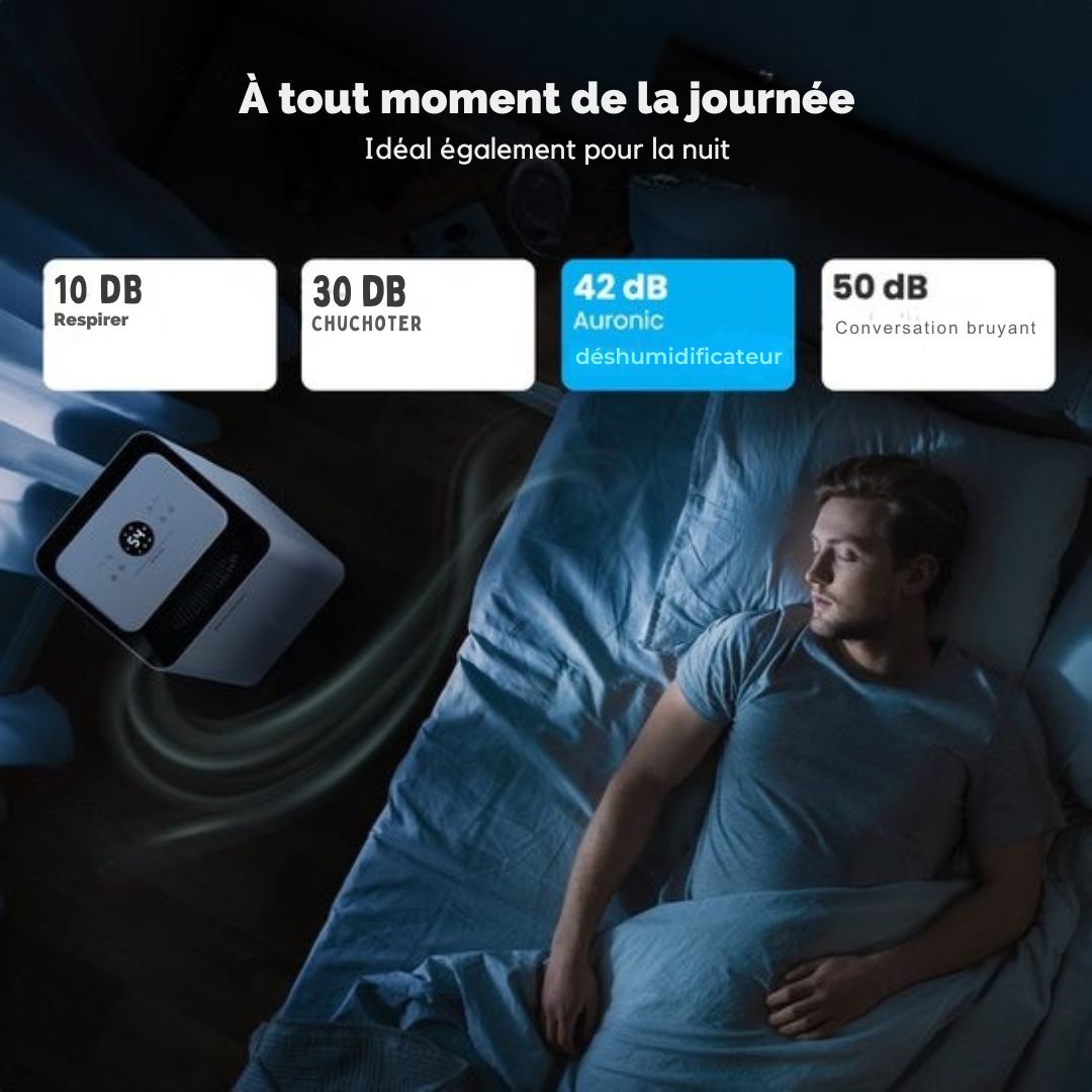 Déshumidificateur Auronic - plastique - Capacité de 16 l par jour - Fonction Lavage-Séchage & Mode Nuit - Pour chambre et salon - Blanc