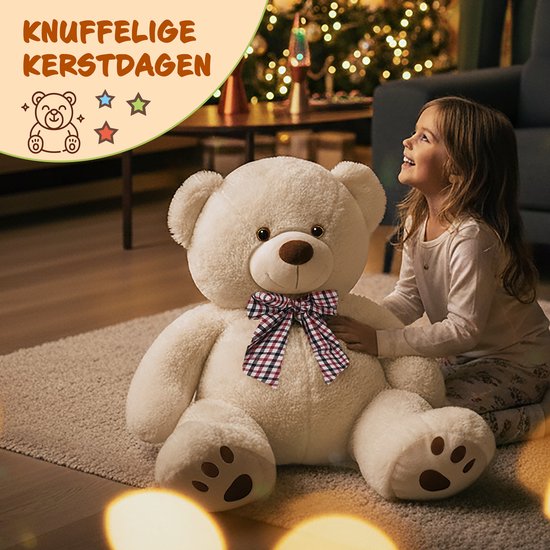 Monzana Teddy Bear XL - Peluche sur pied 100cm - Crème