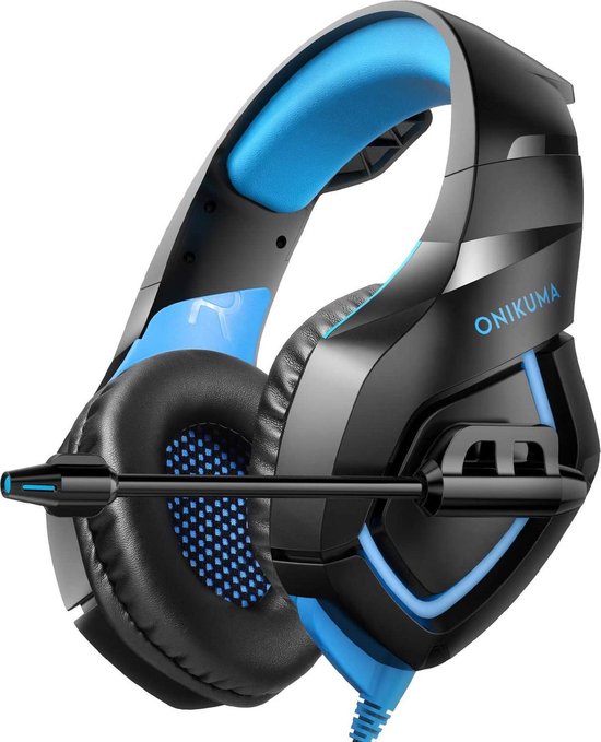 ONIKUMA K1-B - Casque de jeu - Multiplateforme - Noir/Bleu