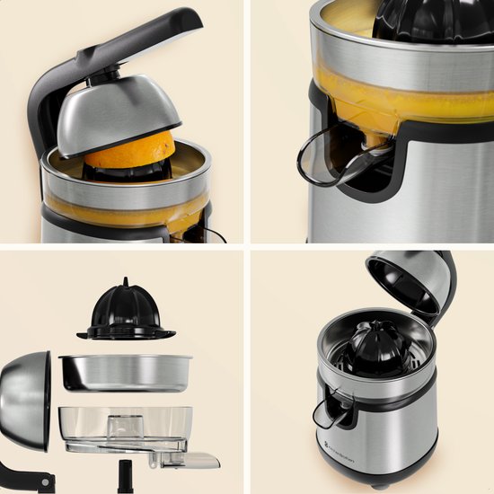 KitchenBrothers Presse-agrumes - Avec bec et poignée - 0.35L - acier inoxydable
