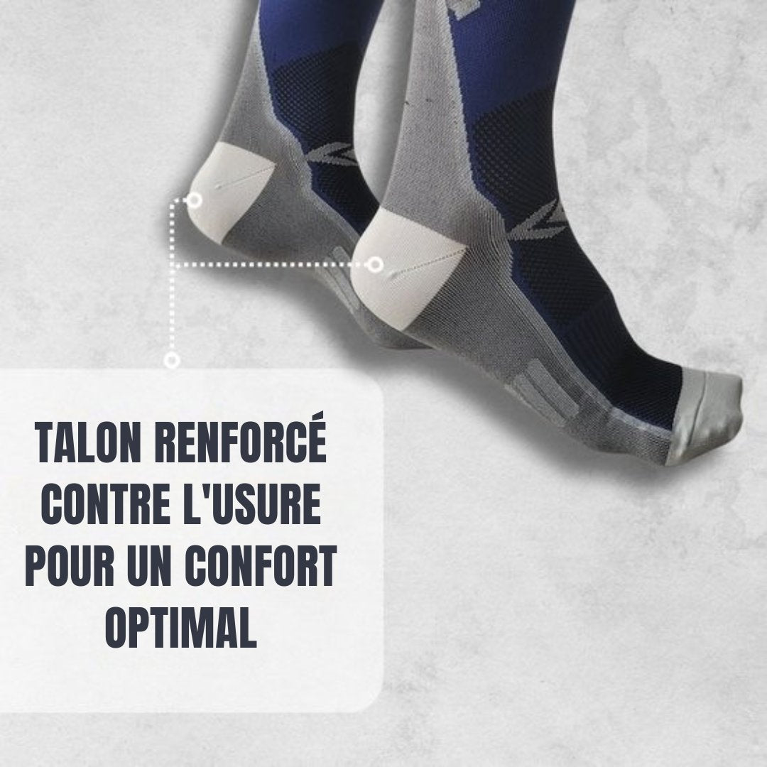 Chaussettes de soutien Sandside - Chaussettes de compression - Chaussettes de course - Premium Active - Taille 36-40 S/M - 2 paires - Bleu foncé