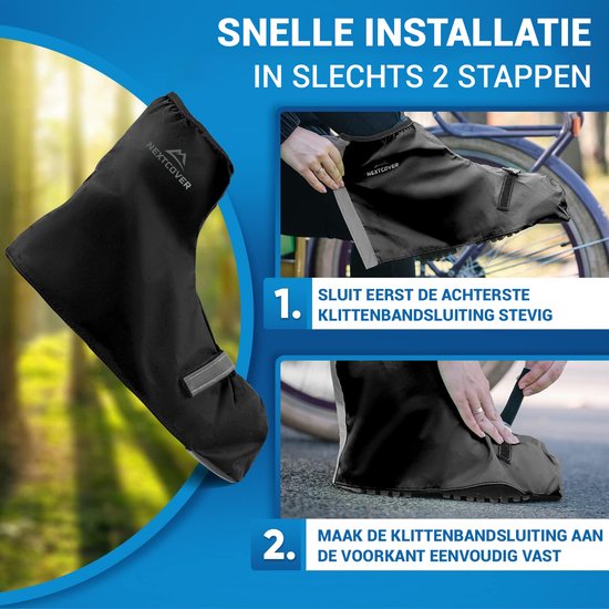 Nextcover® Couvre-chaussures imperméables | Chaussures de pluie 100% imperméables pour vélo | Couvre-chaussures réfléchissant réutilisable| Couvre-chaussures imperméables | Couvre-chaussures | Protection des chaussures | Couvre-chaussures de cyclisme
