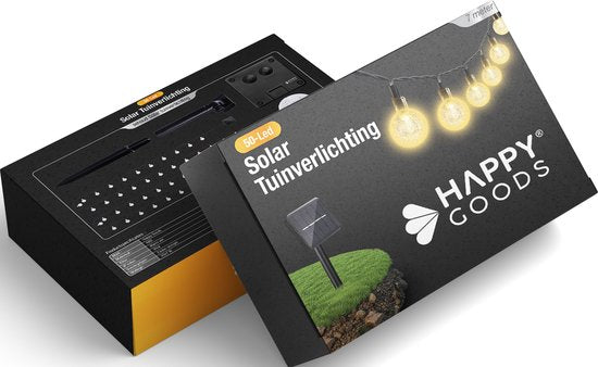 Happy Goods - Guirlandes de Noël - 7m - 50 LED solaires - Guirlandes de jardin solaires - Guirlandes de jardin solaires - guirlandes en cristal ø 2,5 cm - Durable