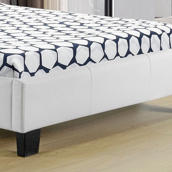 Lit rembourré Verona - 90 x 200 cm - blanc - éclairage LED