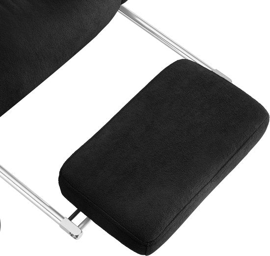 tectake® Luxury Office Chair - Chaise de direction ergonomique avec repose-pieds et repose-tête - Chaise de bureau ou de bureau avec revêtement en velours épais - Chaises de bureau pour adultes - Rotation douce, avec roulettes - Dossier et hauteur réglabl