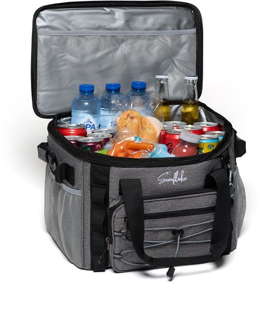 Cool Bag Large - 22 Litres - 5 Layer Insulated Picnic Bag for Adults - Lunch Bag - Grey - Sunflake