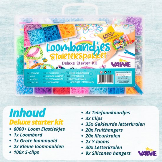 VAIVE Loom Straps Deluxe Starter Kit with Loom Board - Loom Straps Starter Kit - Crafting Girls - For Kids - Craft Box