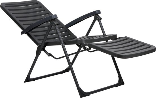 Lifetime Garden Chaise de jardin réglable - Chaise assise et longue de jardin - Chaise de camping pliable - 104 x 62 x 151cm - Noir