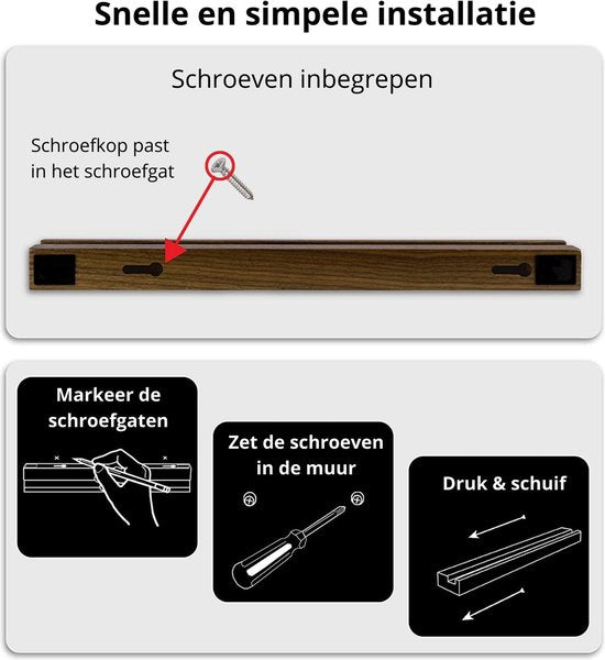 Porte-disques mural (lot de 3) - Porte-disques - Porte-vinyles mural - Porte-disques - bois de frêne foncé de qualité supérieure