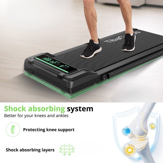 TibaGoods Tapis de course - 6km/h - Pour le bureau - Avec huile supplémentaire - Nouvelle version - jusqu'à 130kg