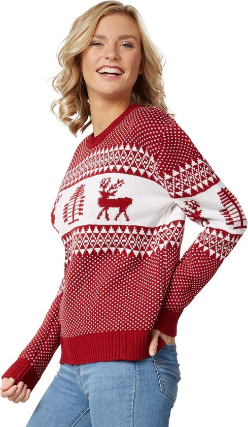 Dressforfun Pull de Noël Winter Wonderland rouge et blanc pour femme S - habillement costume halloween déguisement carnaval déguisement carnaval - 303355