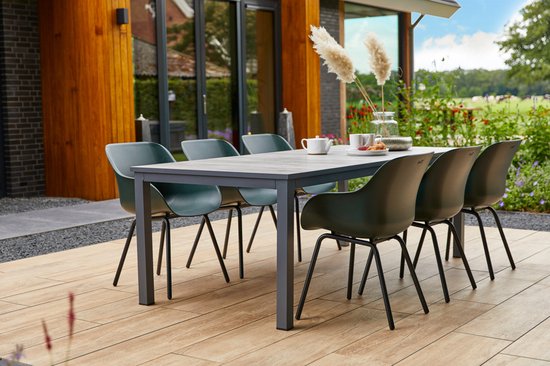 Hartman Sophie elegance garden chair - Dark green - set of 2 - black rondo base