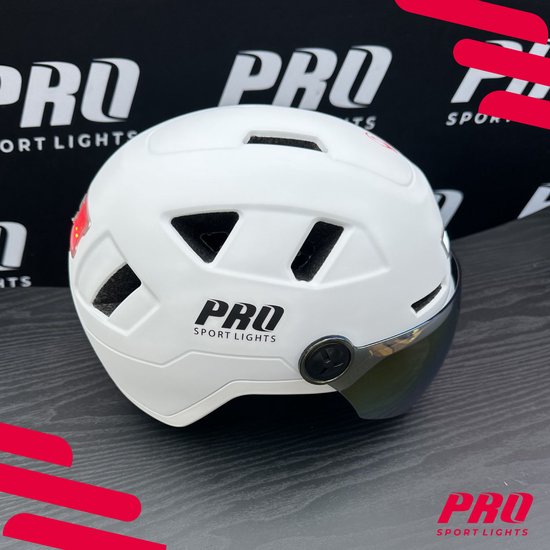 Speed Pedelec Helmet with Visor & Earmuffs Cycling Helmet Adults - White - Medium - NTA8776