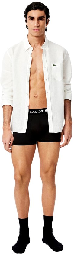 Caleçon 3P en microfibre Lacoste homme basic noir - Taille L