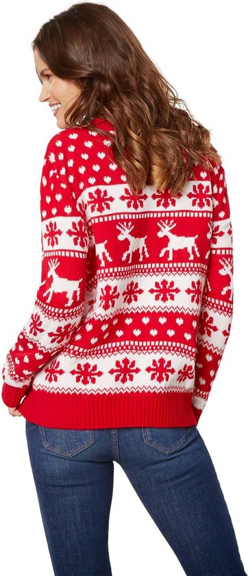 Dressforfun Pull de Noël hiver magique rouge et blanc pour femme L - habillement costume halloween habillement soirée carnaval habillement soirée carnaval - 303332