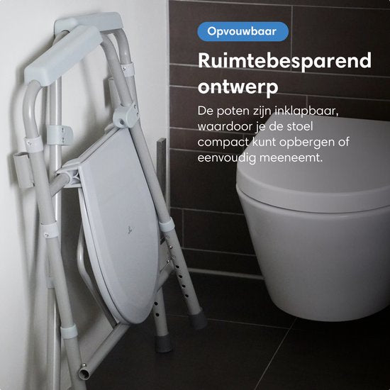 Safe Age® Toilet Chair 3-in-1 - pliable et réglable en hauteur - rehausseur de toilettes et chaise postale avec seau - jusqu'à 160 kg - pour les personnes âgées et le rétablissement - po chair - toilet chair