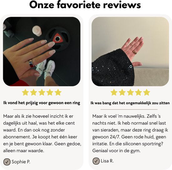 Focus® S1 Smart Ring - Gris - Taille 11 - Fréquence cardiaque - Cycle menstruel - Moniteur de sommeil - Performance sportive - Podomètre - Étanchéité IP68 - Mesure de l'O2 - Femmes - Hommes - Étui de chargement - anneau de protection