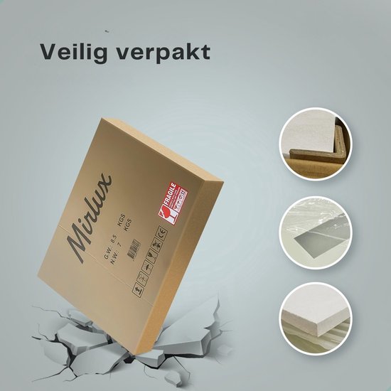 Mirlux Miroir de salle de bain - Eclairage et chauffage LED - Anti condensation - Miroir mural rond - Noir mat - 80CM