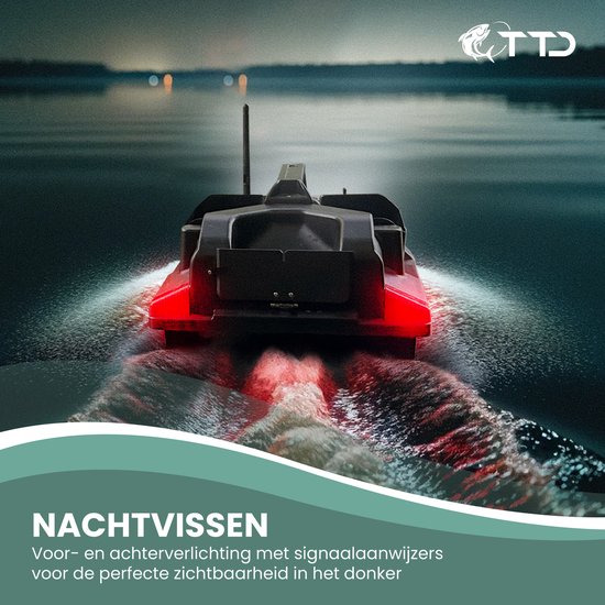 TTD® Premium GPS Feed Boat pour la pêche à la carpe - Portée de 500 mètres - Régulateur de vitesse - Déverrouillage de l'hameçon - 40 positions GPS - Trois bacs d'alimentation - Capacité de 2 kg - Batterie 12000 mAh - Bateau de pêche - Bateau de pêche à l