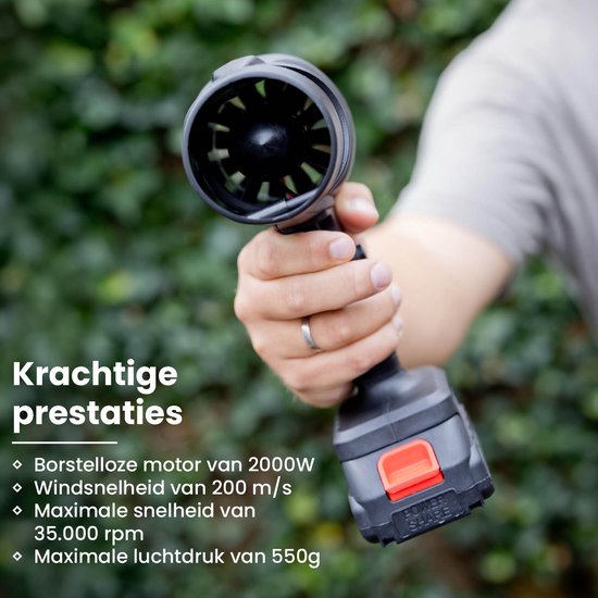 Nexxt Turbo Jet Blower Souffleur d'air - Turbo ventilateur sans fil - Dépoussiéreur d'air - Pistolet à air compatible avec d'autres batteries - 35,000 RPM - 550 G de pression d'air - 2000W