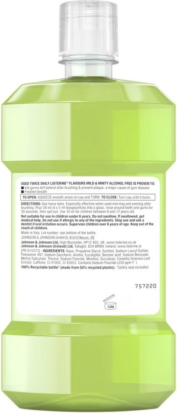 LISTERINE® Saveurs douces et mentholées - 500 ml
