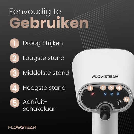 FLOWSTEAM® Luxury Clothes steamer - Défroisseur à main - Vêtements à la vapeur - Snow White Edition