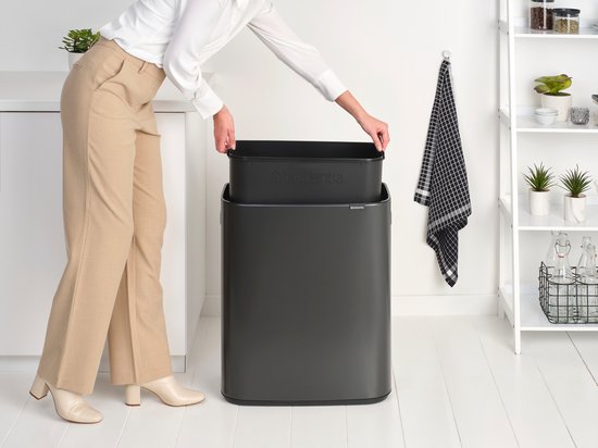 Brabantia Bo Touch Bin Poubelle - 1 compartiment - 60 litres - Confident Grey