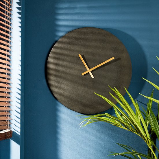 Light & Living Horloge murale Licola - Noir - Ø59cm -.