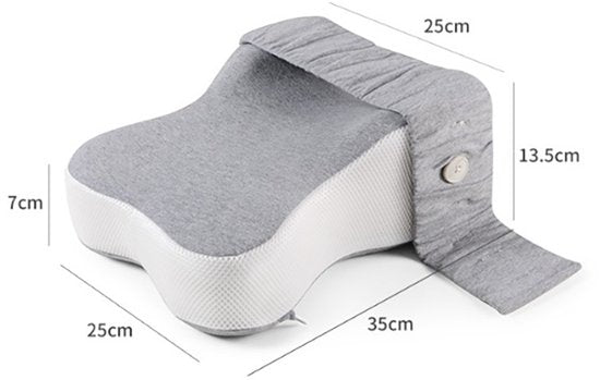 Coussin de genou pour le lit - Coussin de jambe - Coussin orthopédique de genou - Coussin de grossesse - Coussin de soie - Gris