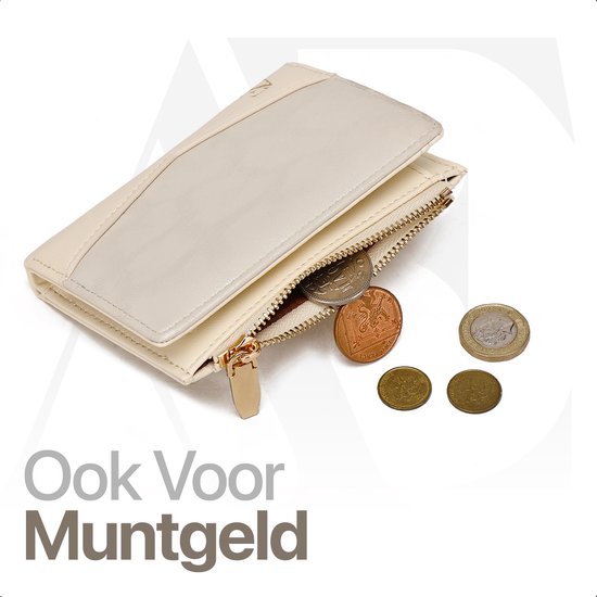 aramae® - Portefeuille femmes - Portefeuille femmes - Porte-cartes femmes avec monnayeur - Blanc/Beige