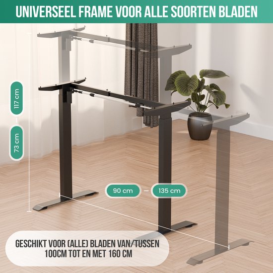 Avalo Piètement de Bureau Réglable Électriquement - Bureau Assis-Debout Électrique - Cadre de Bureau Électrique - Convient pour Plateau de 60-80 x 100-160cm
