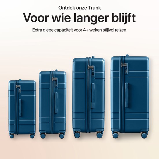 SKYCASES Valise de voyage à coffre - Classic Heritage - Valise extra-large - 110L - Serrure TSA - Trolley léger - 78x44x36 cm - Valise à roulettes à coffre - Roues pivotantes - Bleu foncé