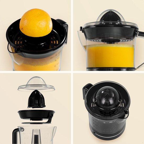 KitchenBrothers Presse-agrumes - Compact - Manuel - 0.7L - Noir