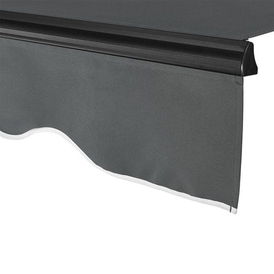 Auvent - 350 x 300 cm - Gris foncé - Accessoires de montage inclus