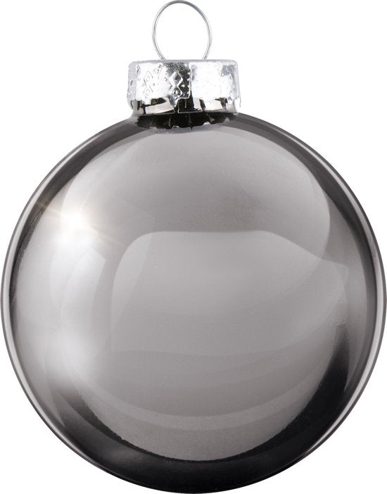 Arti Casa boules de Noël argentées - Set de boules de Noël en verre 6 pièces - Décorations de Noël pour l'intérieur - Décoration de Noël ∅ 8cm