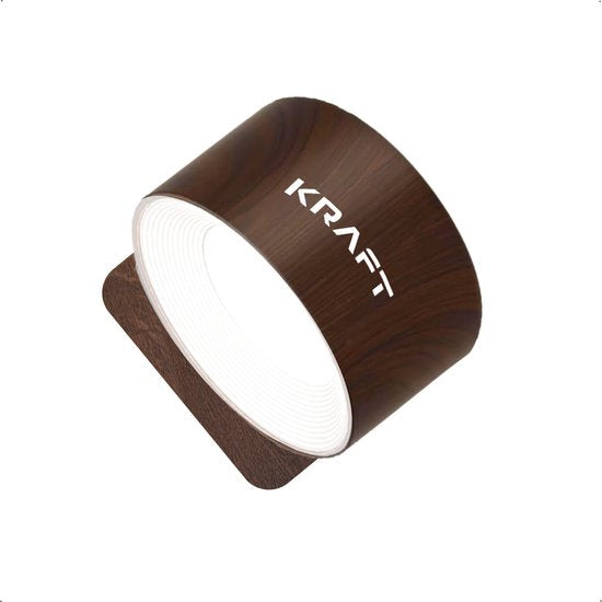 KRAFT Lampe murale rechargeable - Appliques murales d'intérieur - Couleur chêne - 2 pièces