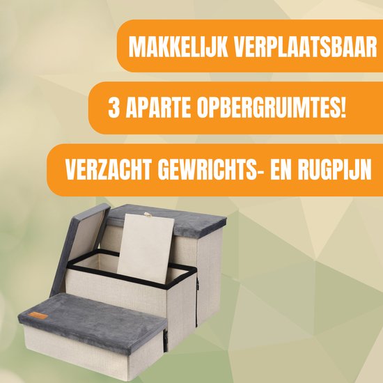 Escalier pour chien Escalier robuste pour chien avec rangement - Escalier pour chien - marche pour canapé ou lit - Jusqu'à 60 kg - Anthracite - Universel