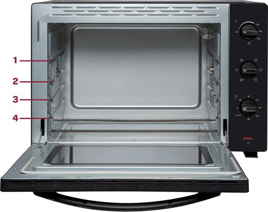 Inventum OV607B - Four à convection indépendant - Brûleur rotatif - 60 litres - 2000 watts - 6 programmes - Noir