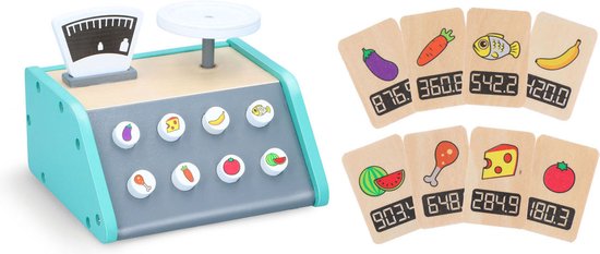 Marionette Jouets en bois Balance - Avec 9 cartes - Jouets d'apprentissage - Label FSC - Bois