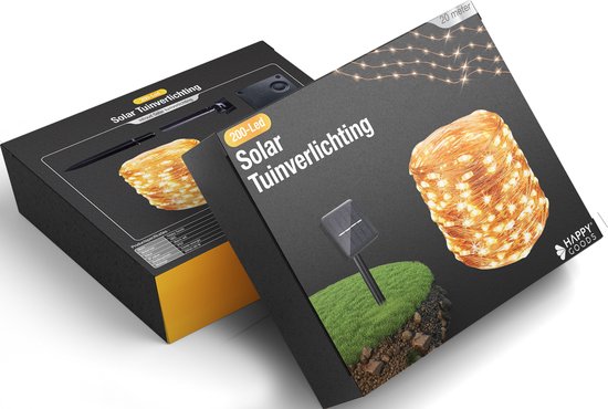 Happy Goods Solar Solar Garden Lights - 200 LED Outdoor Light String - 20 m - Fairy Lights - Outdoor Lighting Garland - Light strings