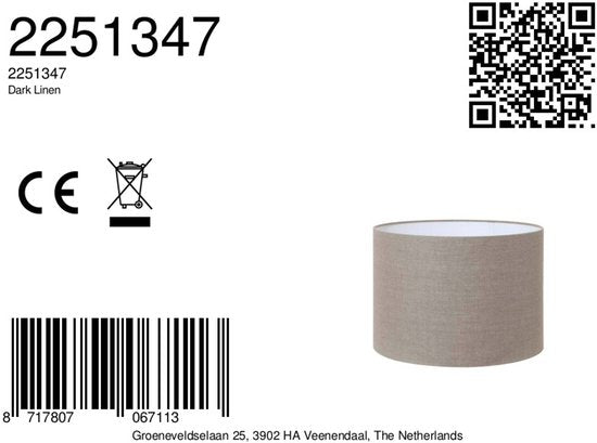 Light & Living Casquette cylindrique LINEN50-50-38 cm-foncé