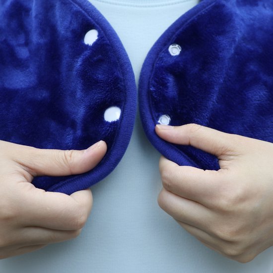 STAUS&BACH XXL Coussin chauffant électrique pour le cou, les épaules et le dos - 93x73 cm - 3 niveaux de chaleur - Coussin chauffant lavable - Coussin chauffant - Bleu foncé - WarmWrap