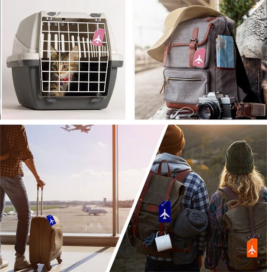 EverNeeds Etiquette de bagage - Silicone - Etiquette de bagage pour valises - Etiquettes de bagage - Rose - 5 pièces