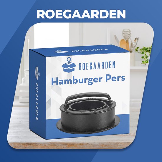 Presse à burger Roegaarden - Presse à tofu - Accessoires barbecue - 100x papier ciré - noir