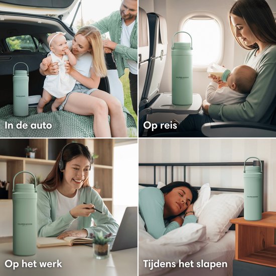 Vulpes Goods® BabyCare - Refroidisseur de lait pour les déplacements - Refroidisseur de lait maternel portable - Bouteille en acier inoxydable de 750 ml + 2 bouteilles de 300 ml sans BPA - Refroidissement jusqu'à 24 heures - Refroidisseur de lait maternel